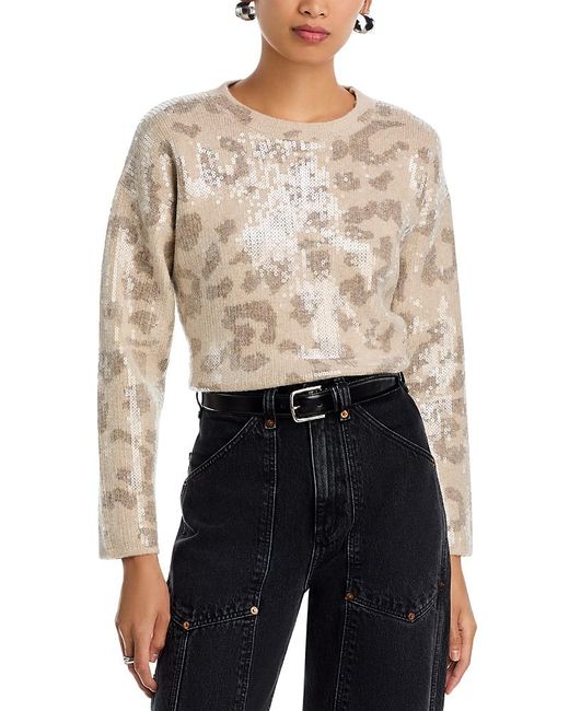 Aqua Blue Sequin Leopard Sweater