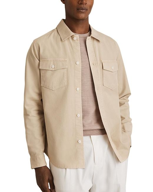 Reiss Natural Twill Twin Pocket Oversized Shirt for men
