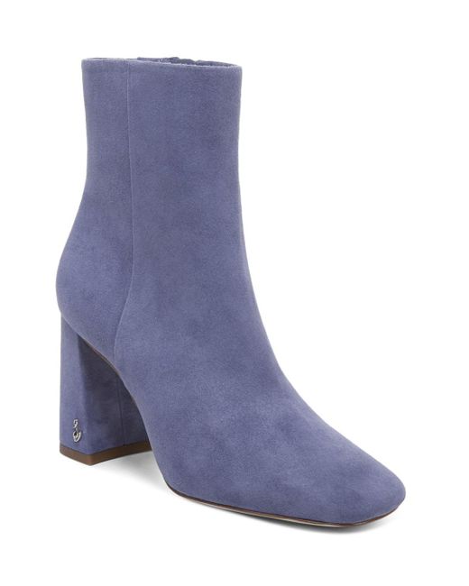 Sam Edelman Leather Codie High Heel Booties in Dusty Violet (Purple) | Lyst