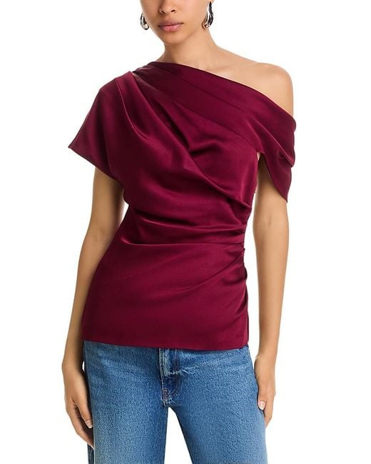 Jonathan Simkhai Red Phoebe Draped Top