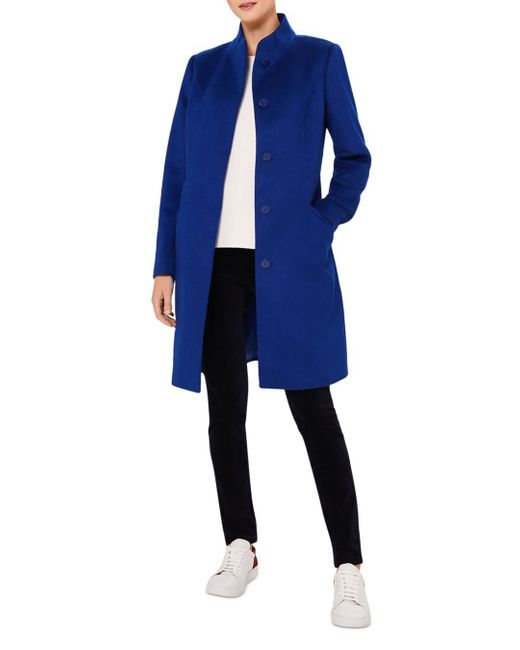 ladies blue wool coat