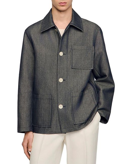 Sandro Gray Effect Worker Jacket for men