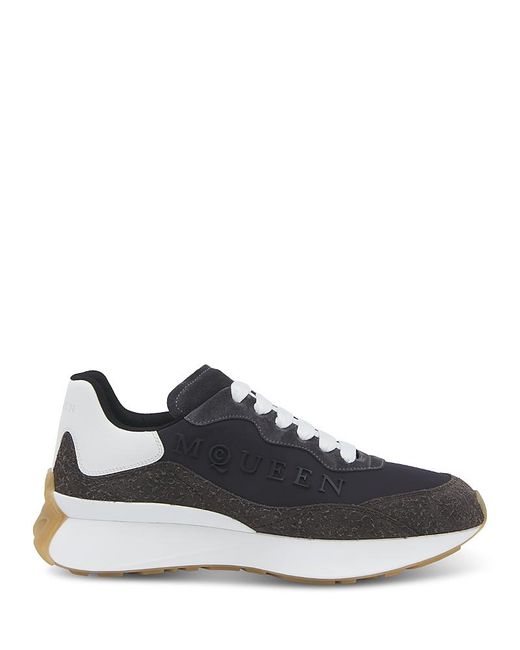 McQueen Blue Leather & Suede Sneakers for men