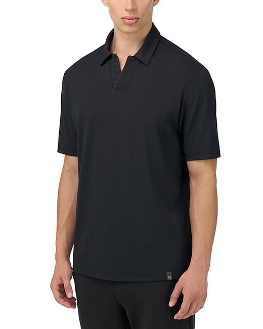 BOGGI Men's Black Cool Jade Open Neck Polo Shirt