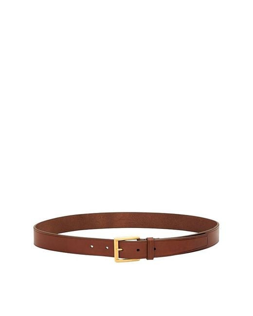 Saint Laurent Brown Rectangular Buckle Belt