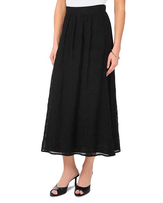 Vince Camuto Black Textured Midi Skirt