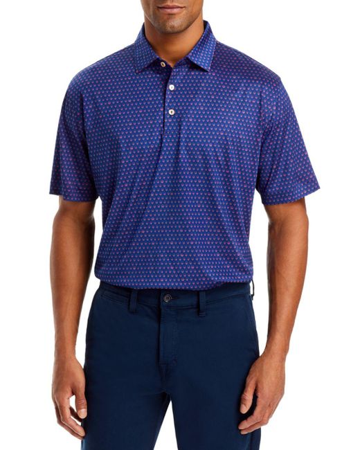 Peter Millar Synthetic Seeing Double Performance Jersey Polo in Blue for Men - Lyst