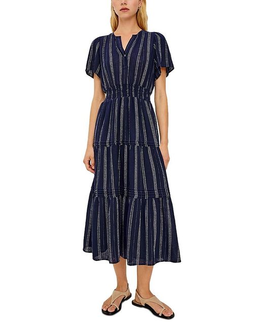 Rails Cannes Tiered Midi Dress in Blue | Lyst