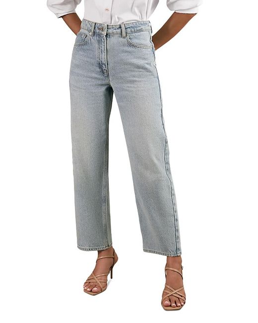 Reiss Blue Selin Straight Leg Jeans