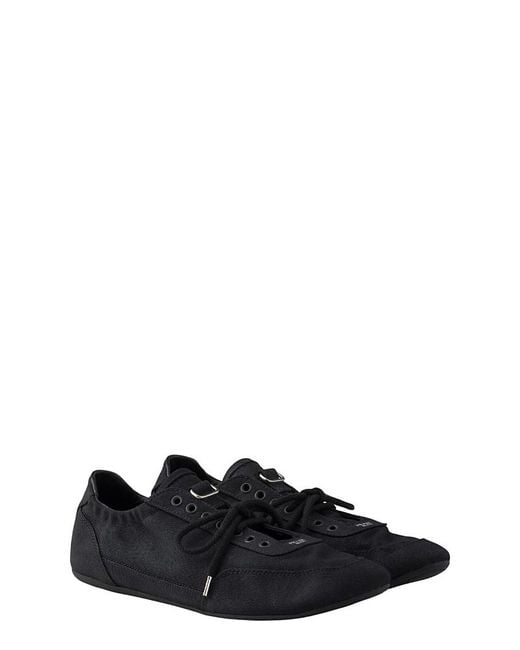 Prada Black Collapse Canvas Sneakers for men