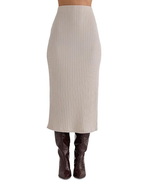 Bella Dahl Gray Knit Midi Skirt