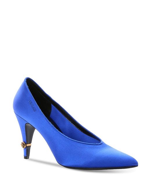 Versace Blue Pointed Pumps