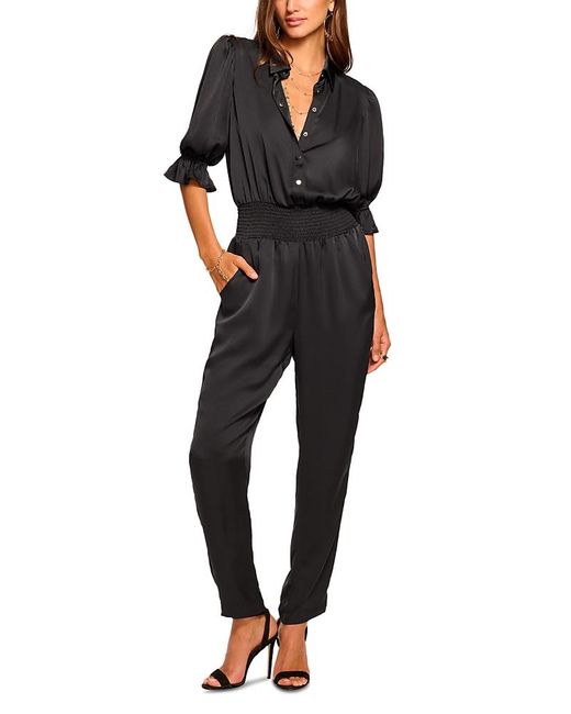 Ramy Brook Black Dina Smocked Jumpsuit