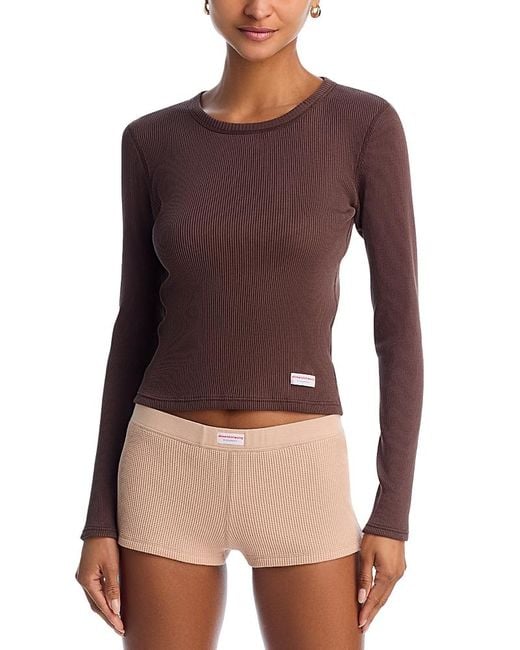 Alexander Wang Purple Cotton Long Sleeve Tee