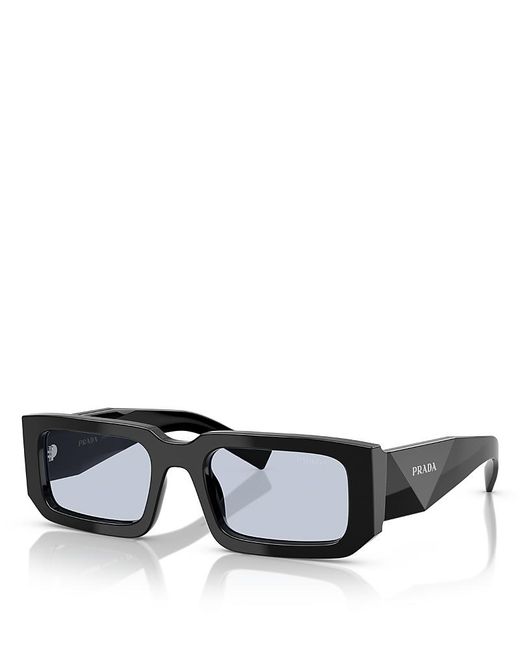 Prada Black Symbole Rectangular Sunglasses, 53Mm
