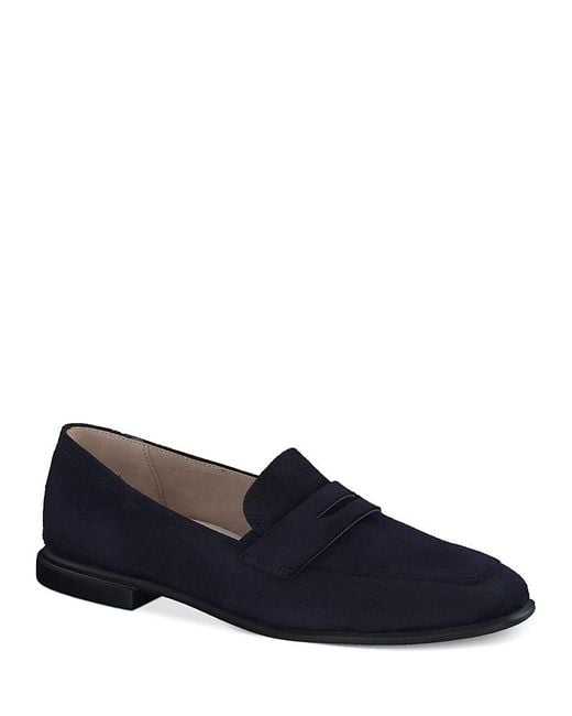 Paul Green Blue Talia Leather Loafer Flats