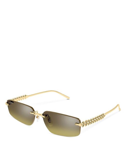 Cartier Metallic Clash De Rectangular Sunglasses, 58Mm