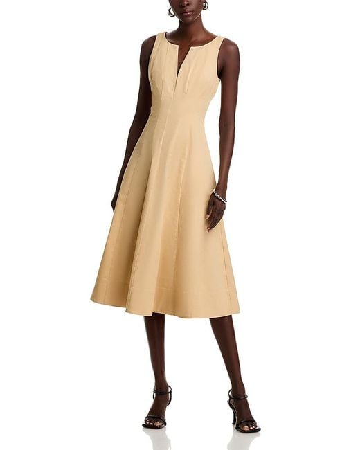 Aqua Natural Paneled Midi Dress