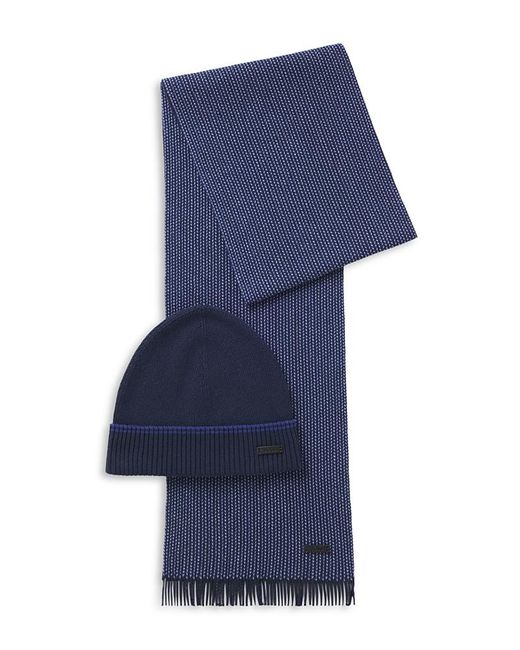 Boss Blue Hernesto Hat & Scarf Set for men