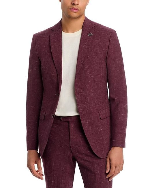 John Varvatos Red Slim Fit Solid Suit Jacket for men