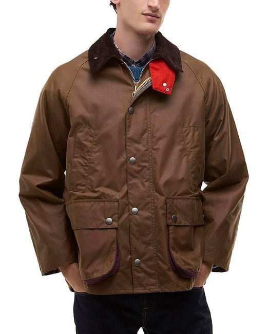 Barbour Brown X Paul Smith Bedale Wax Jacket for men