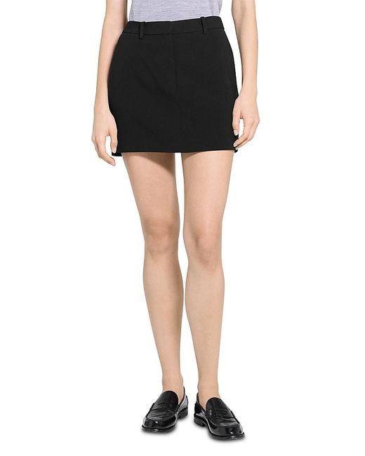 Theory Black Trouser Miniskirt