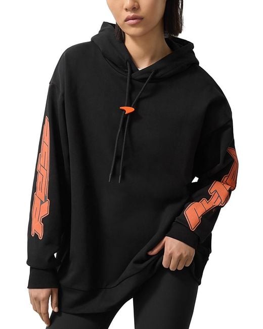 Reiss Black Oversized Mclaren Racing Graphic Hoodie