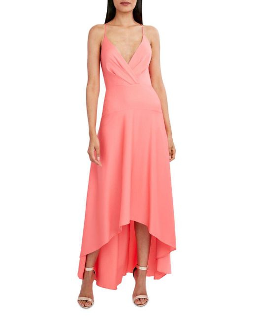 high low v neck
