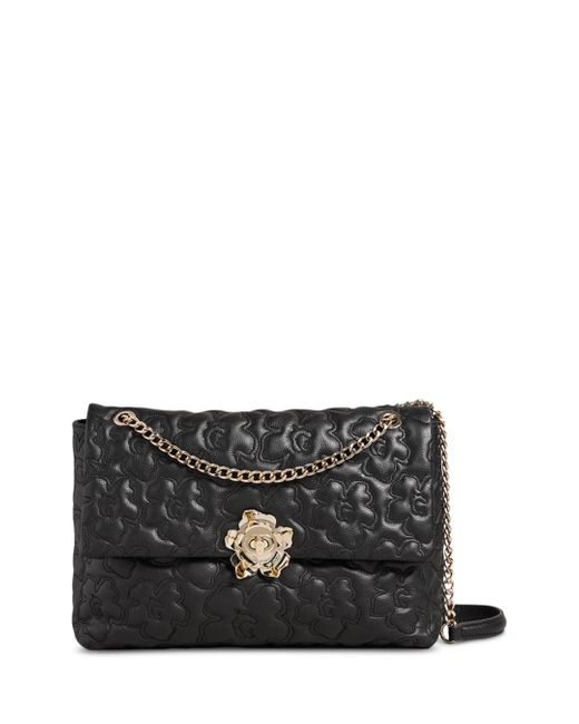Ted Baker Ayshah Magnolia Quilted Large Crossbody Bag in Black | Lyst