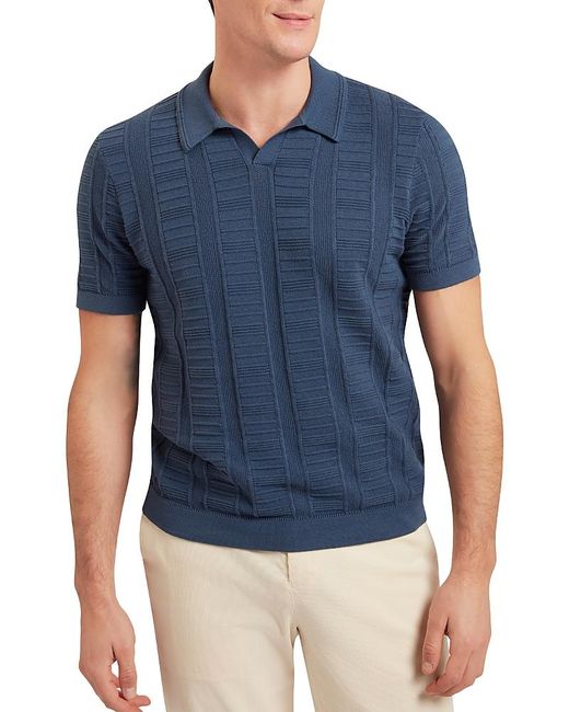 Ted Baker Blue Ruzza Open Collar Polo Sweater for men