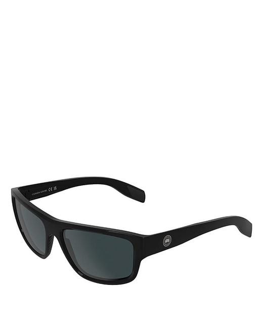 Canada Goose Black Rodes Modified Rectangular Sunglasses, 60Mm