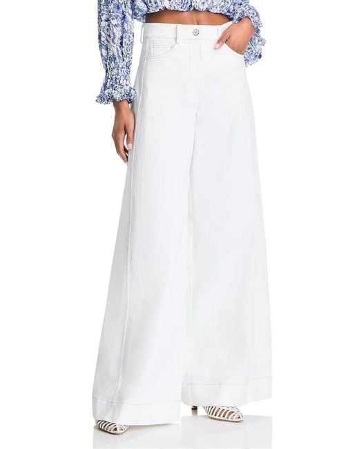 Cinq À Sept White Betsy Wide Leg Pants