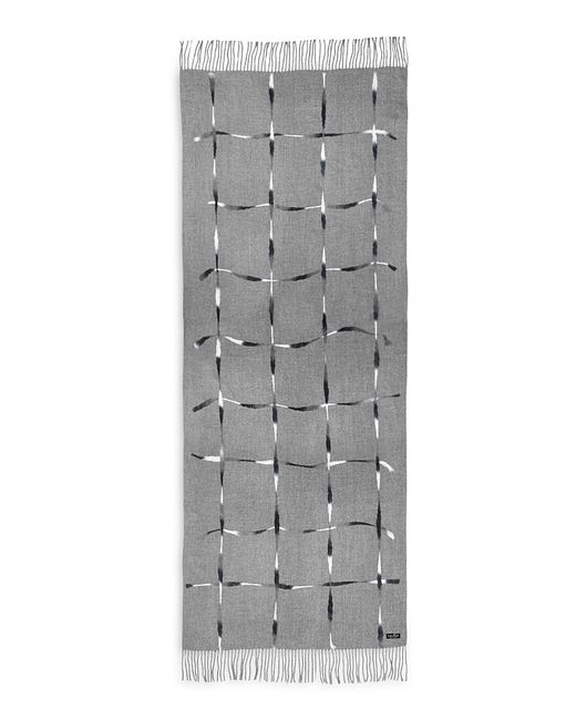 Fraas Gray Punch Needle Windowpane Scarf