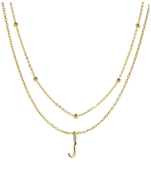 Ana Luisa Metallic 10K Layered Letter Necklace