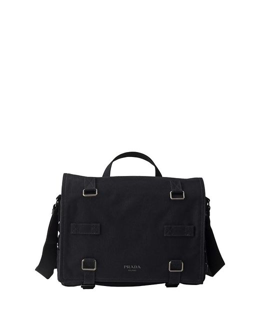 Prada Black Canvas Shoulder Bag for men