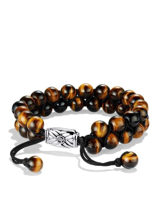 David Yurman Synthetic Spiritual Beads Two Row Bracelet With Tiger's
