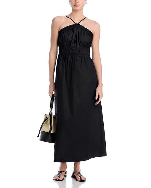 Aqua Black Smocked Dress
