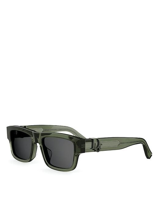 Dior Gray Oblique Rectangle Sunglasses, 52Mm for men