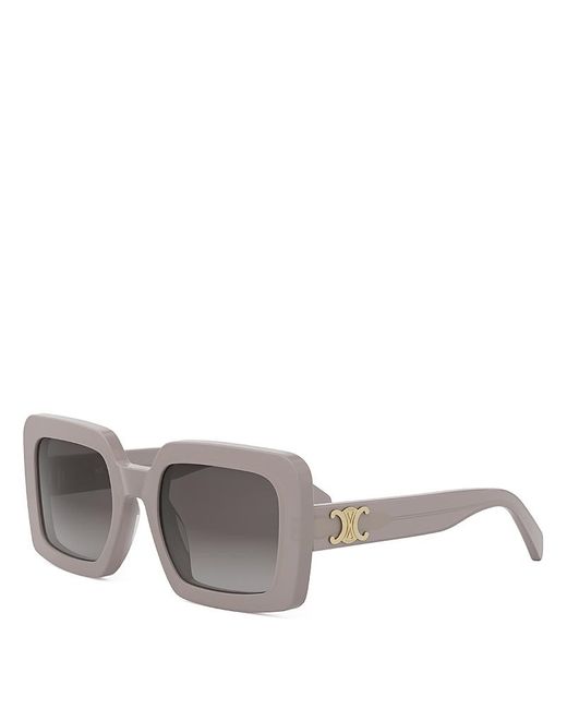Céline Gray Triomphe Square Sunglasses, 56Mm