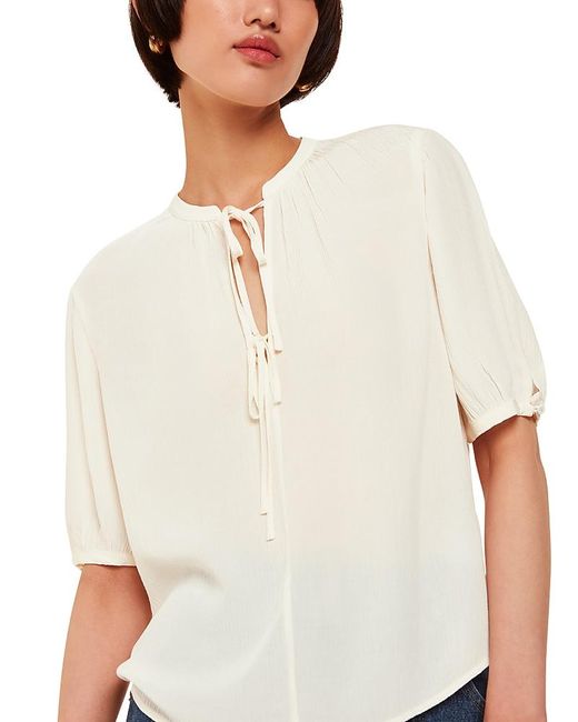 Whistles White Jessie Tie Front Blouse