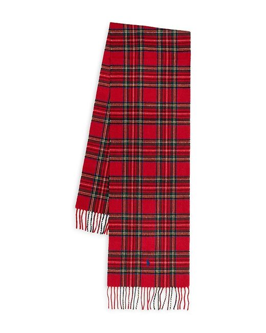 Polo Ralph Lauren Red Classic Cashmere Tartan Scarf for men