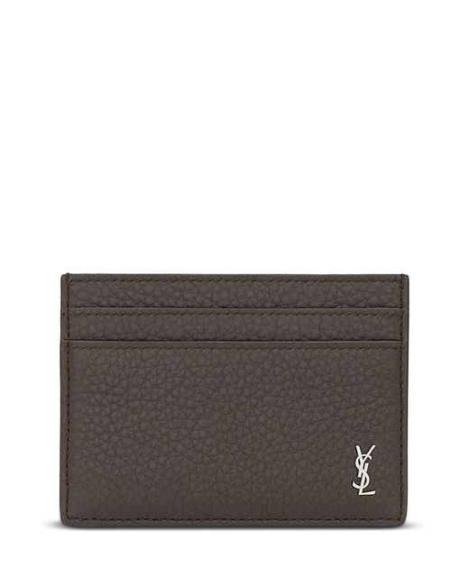 Saint Laurent Gray Tiny Cassandre Card Case for men