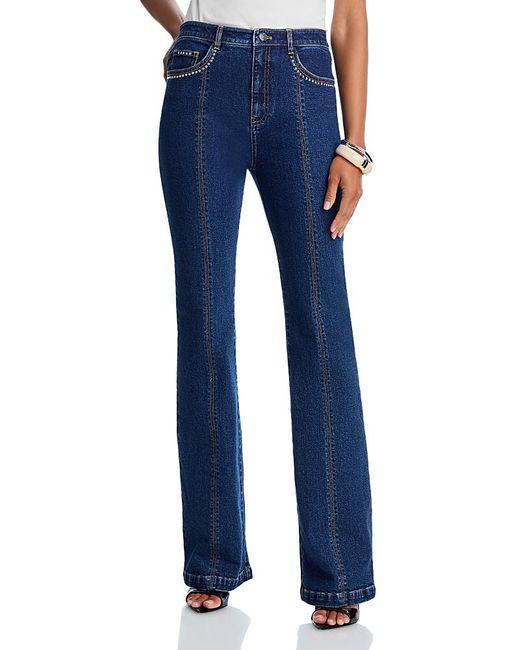 Cinq À Sept Blue Studded Single Heart Shailene High Rise Jeans
