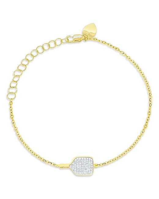 Meira T Metallic 14K & Diamond Pickleball Racket Chain Bracelet