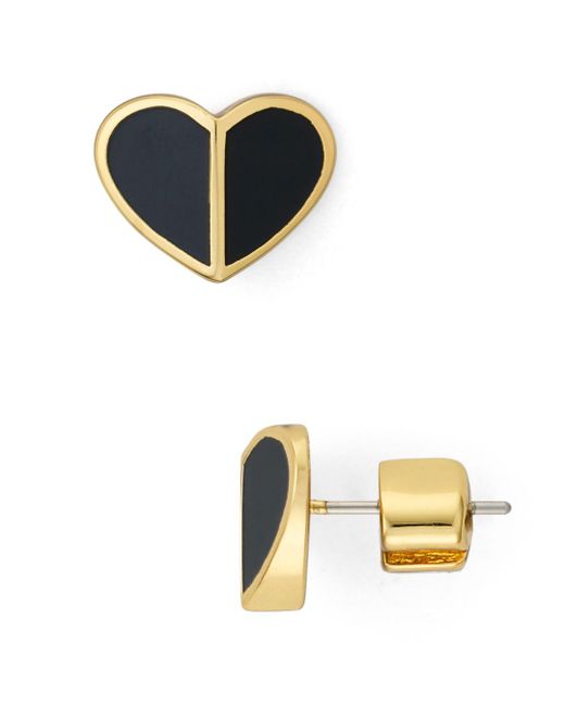 Kate Spade Heritage Spade Heart Stud Earrings in Black | Lyst Canada