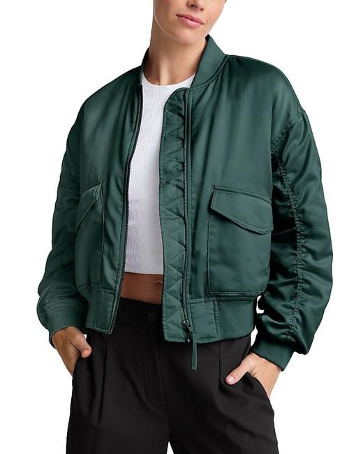 Beyond Yoga Green Bomber Jacket