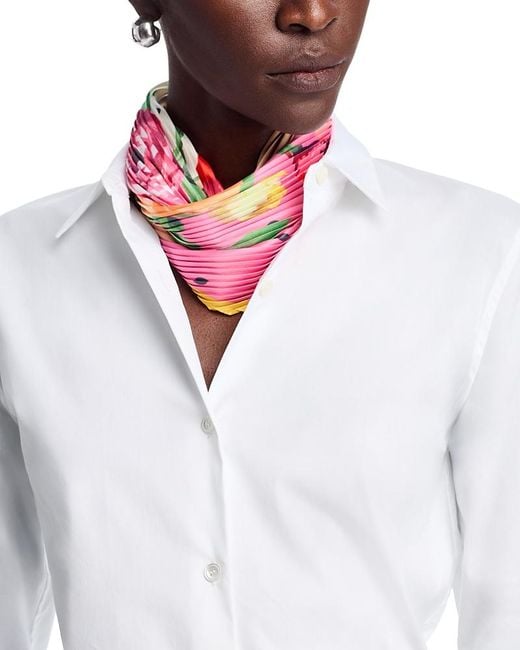 Echo Red Classic Rose Pleated Scarf
