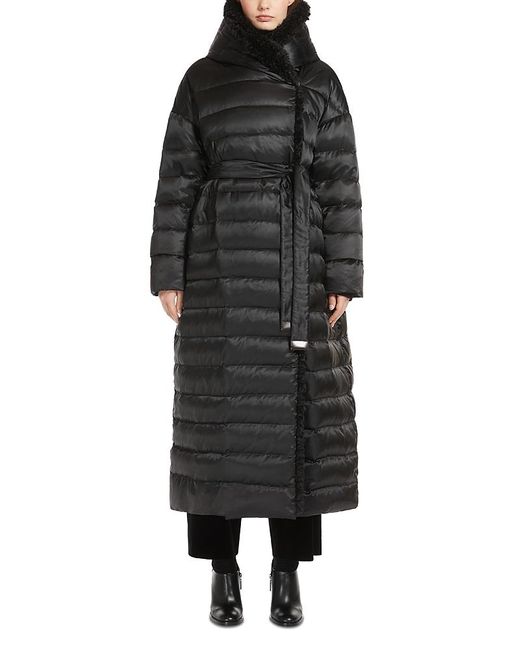 Puffer Robe Max Mara Novem Reversible Long Puffer Robe Coat in Black | Lyst