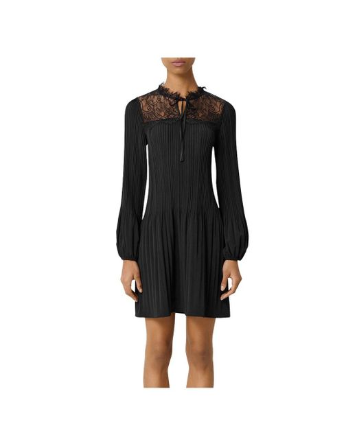 pleated lace inset gown