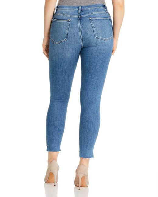 frame le high skinny raw edge jeans